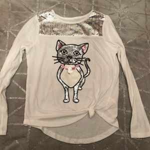 Sequin cat shirt
